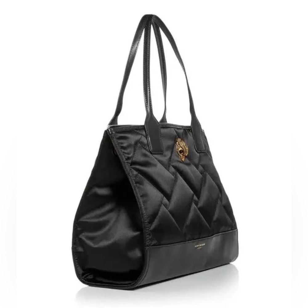 KURT GEIGER LONDON Black Quilted Recycled Shopper Bag Brass Eagle NWT - Picture 5 of 14